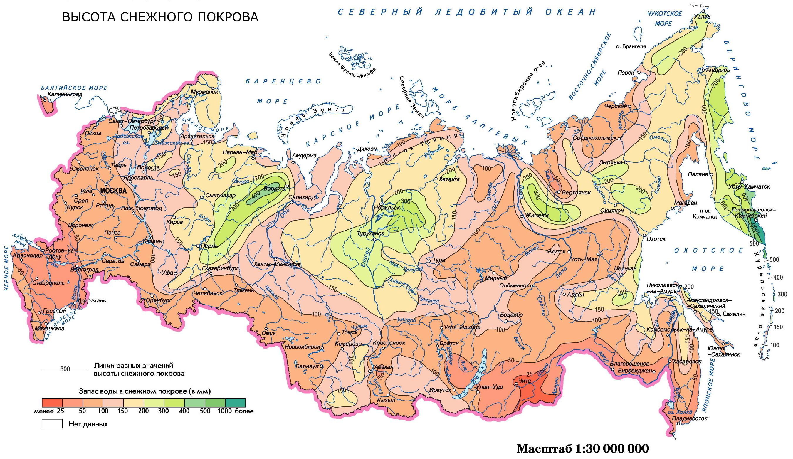 Карта высоты снежного покрова беларусь