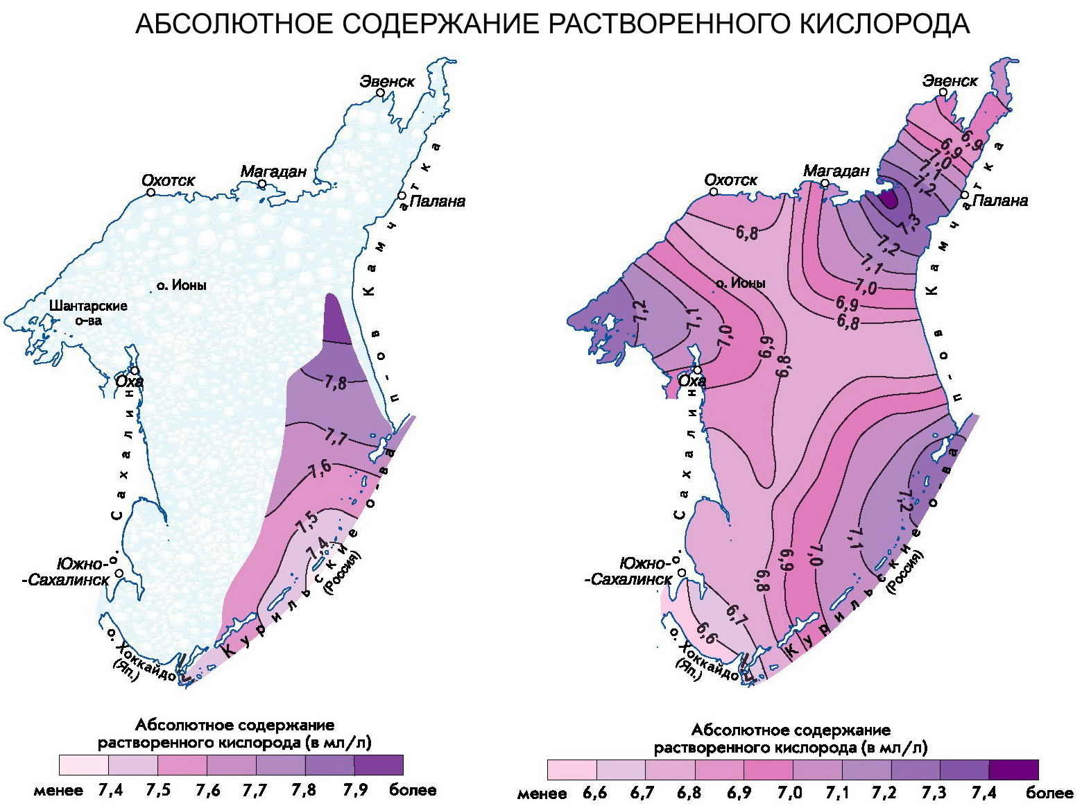 охотское море карта