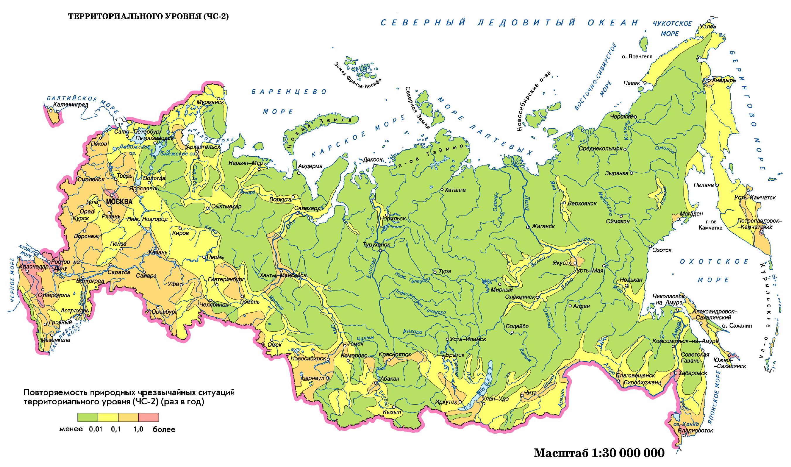 моря в россии список