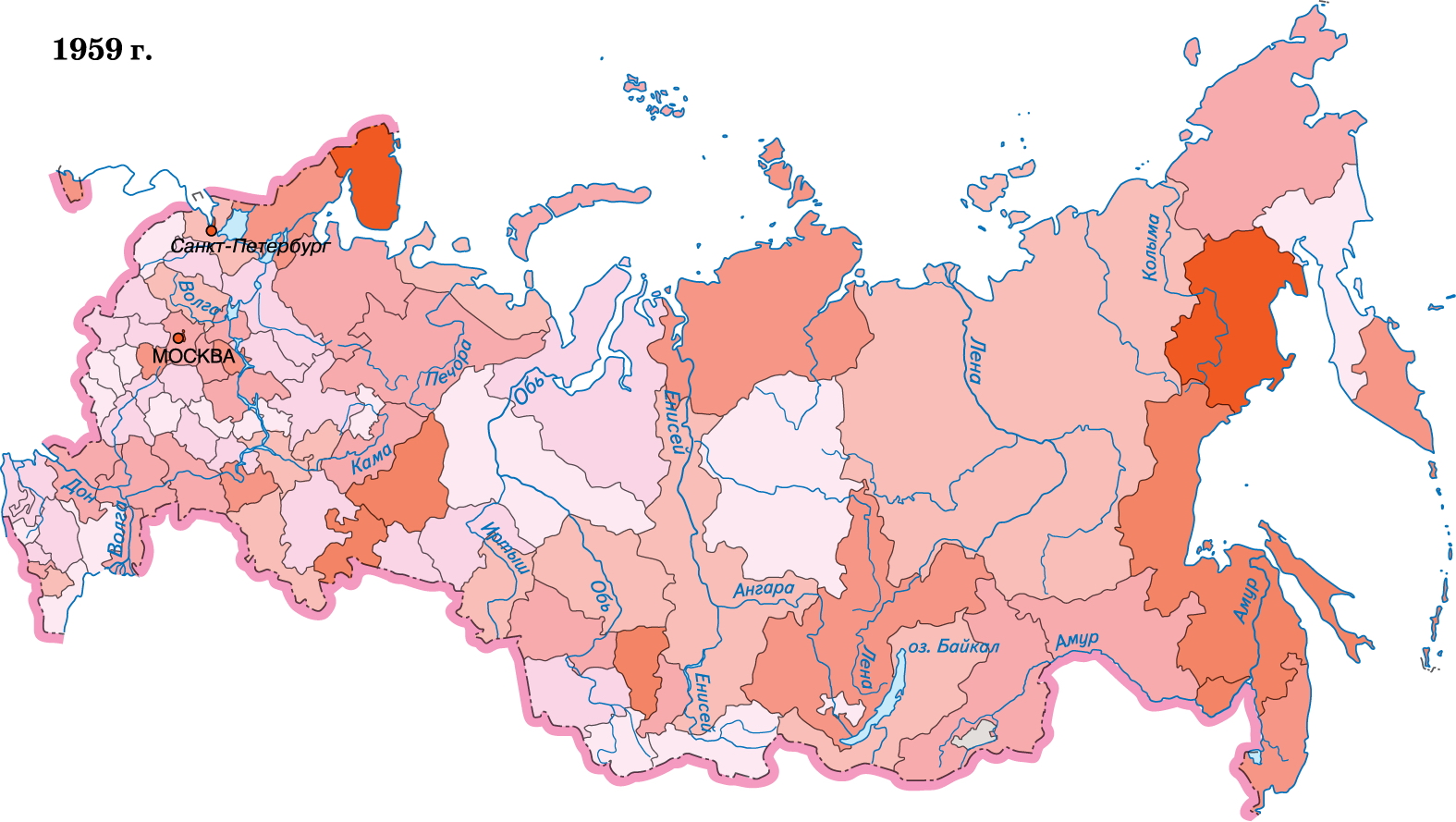 Карта населения в россии