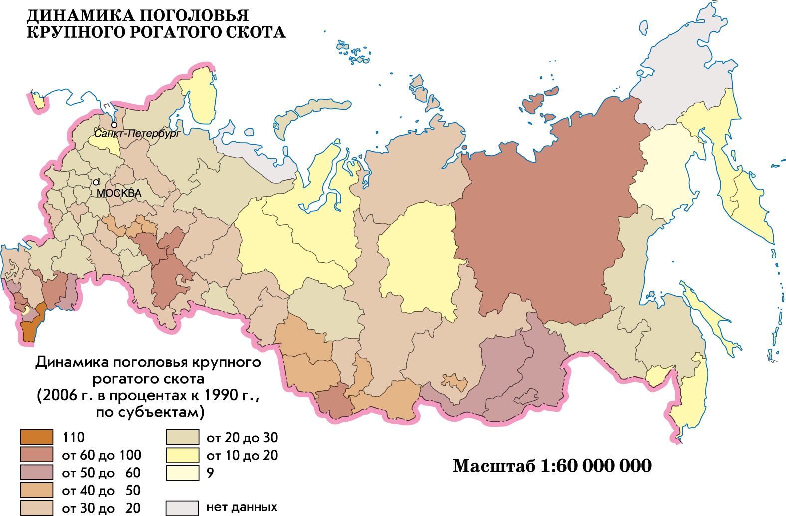 Контурная карта животноводство