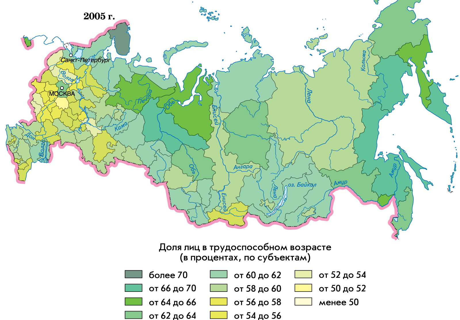 Карта количества населения россии